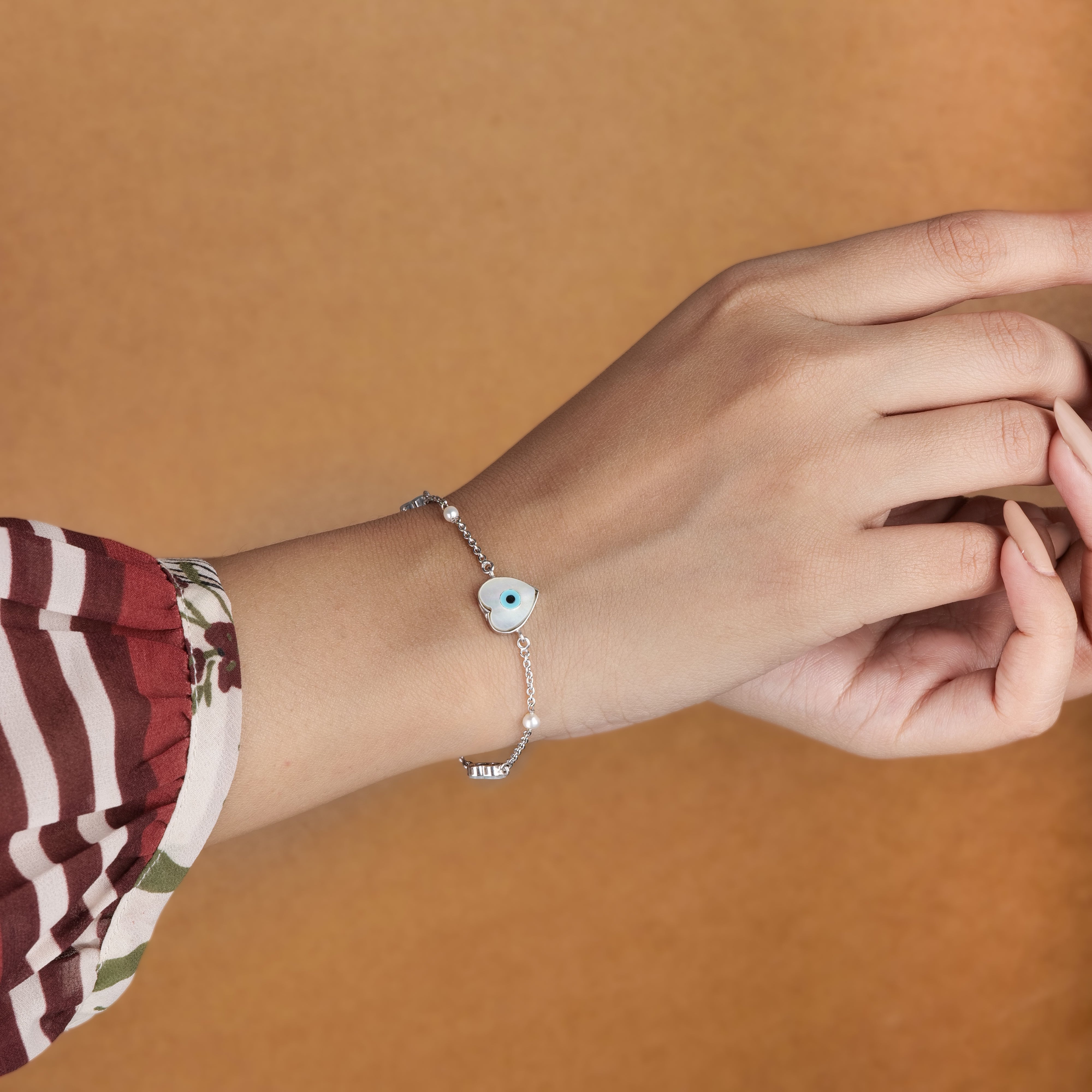 Love Evil Eye with Pearls Bracelet