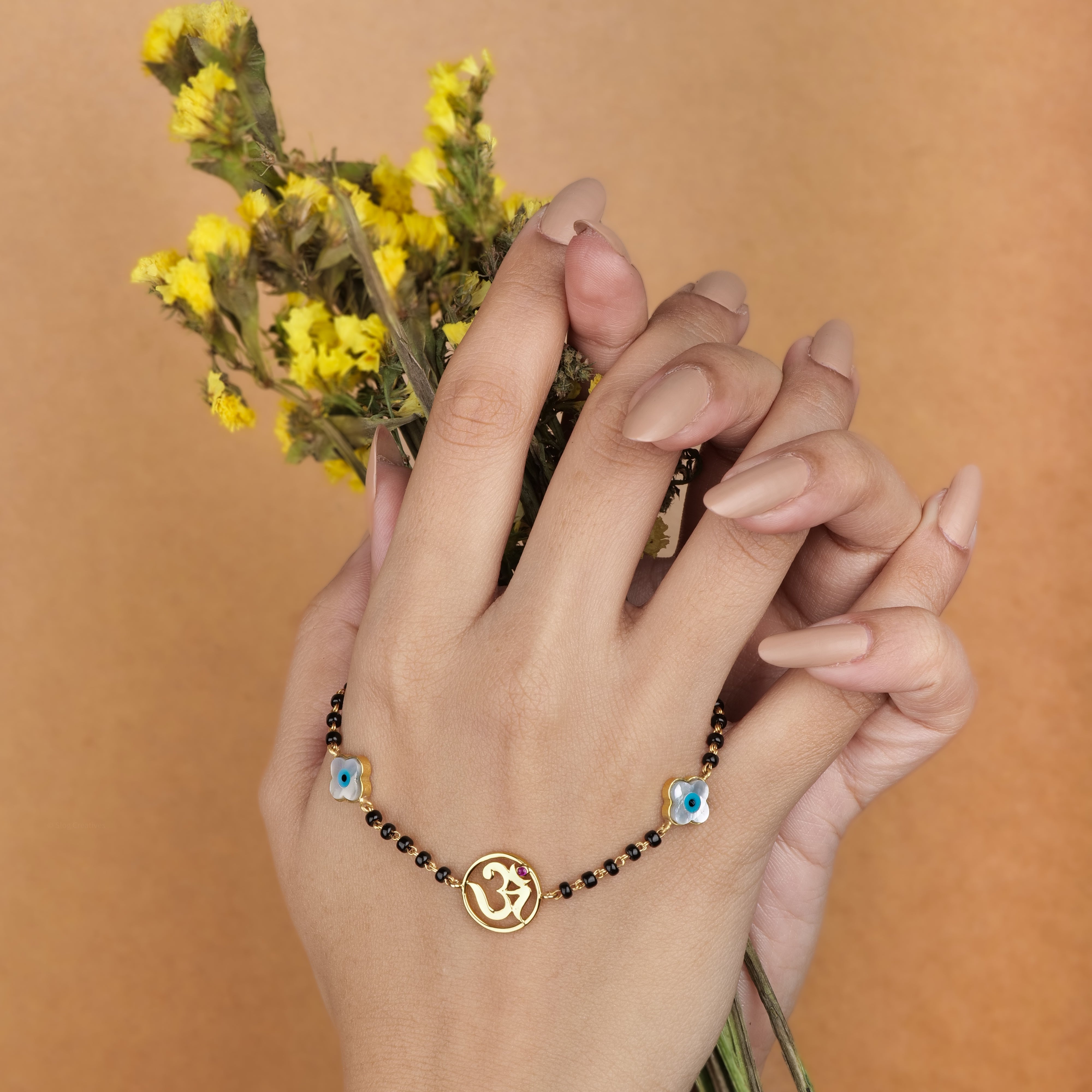 Om Sutra Flower Nazariya Bracelet