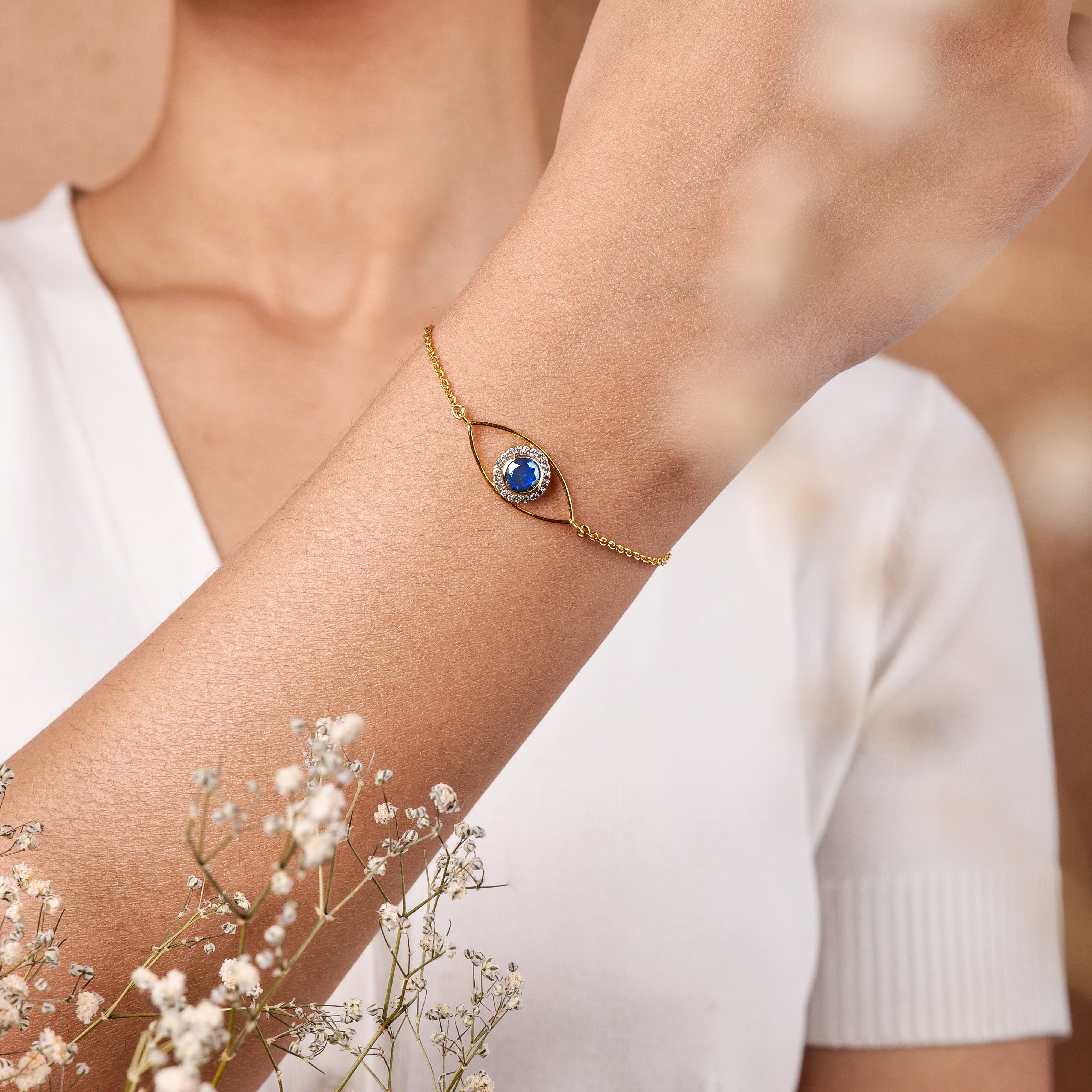 Blue Eye with Diamonds Bracelet